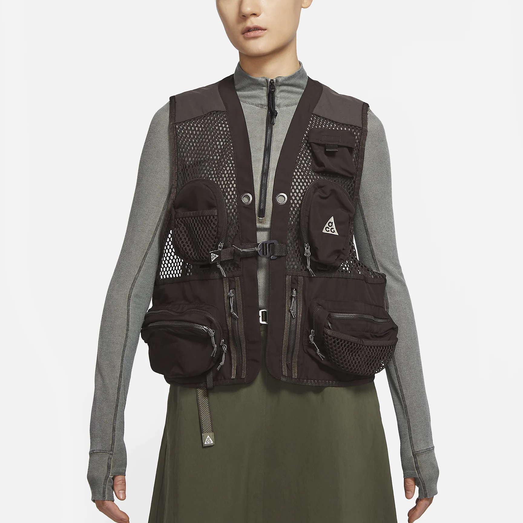 Details for (W) Nike ACG Rompi Olahraga Jala Coklat Hijau Multi-Saku DN3920-220