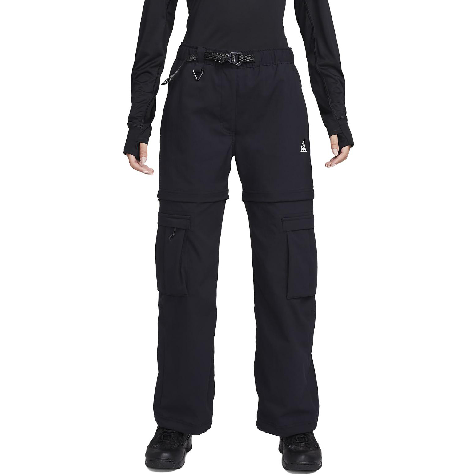Sizing (Women) Nike ACG "Smith Summit"  Black Outdoor Cargo Pants with Removable Zippers. FB7884-010