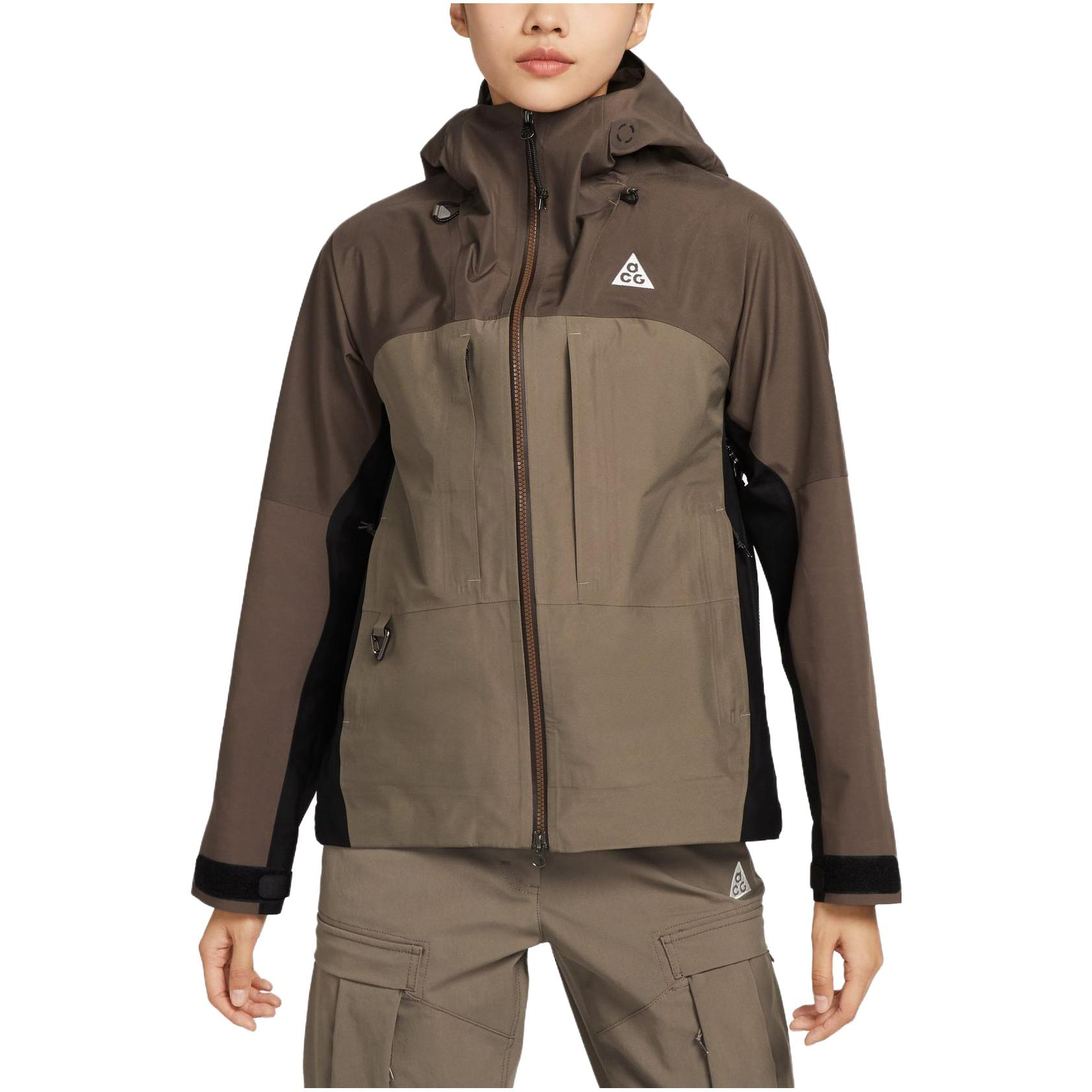 Shop (Women) Nike ACG  Storm-FIT ADV Mineral Grey Colorblock Hooded Jacket DQ6886-004
