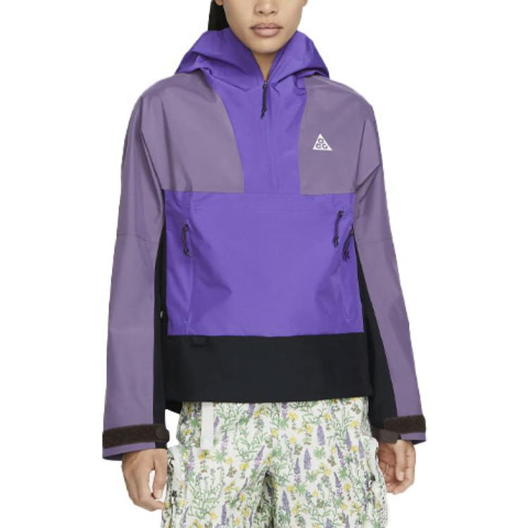 (Women) Nike ACG Storm-FIT Waterproof Colorblock Half-Zip Hoodie Jacket Purple DN3913-579 圖 5