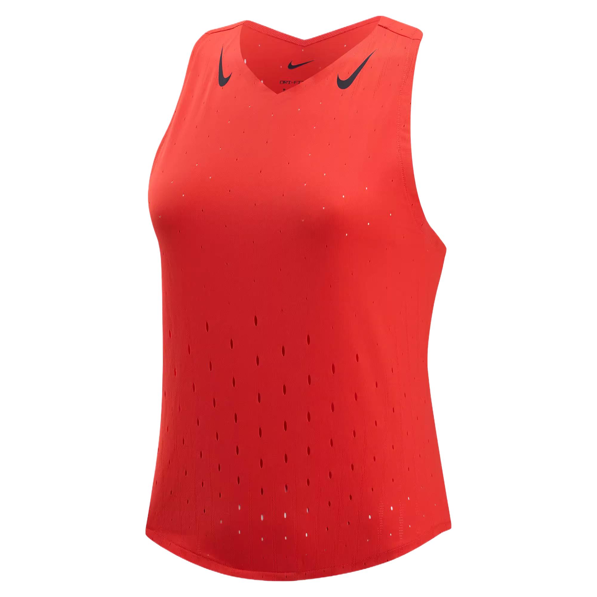 (Women) Nike AEROSWIFT Dri-FIT ADV V-Neck Breathable Sports Tank Top Red/Black FN2505-696