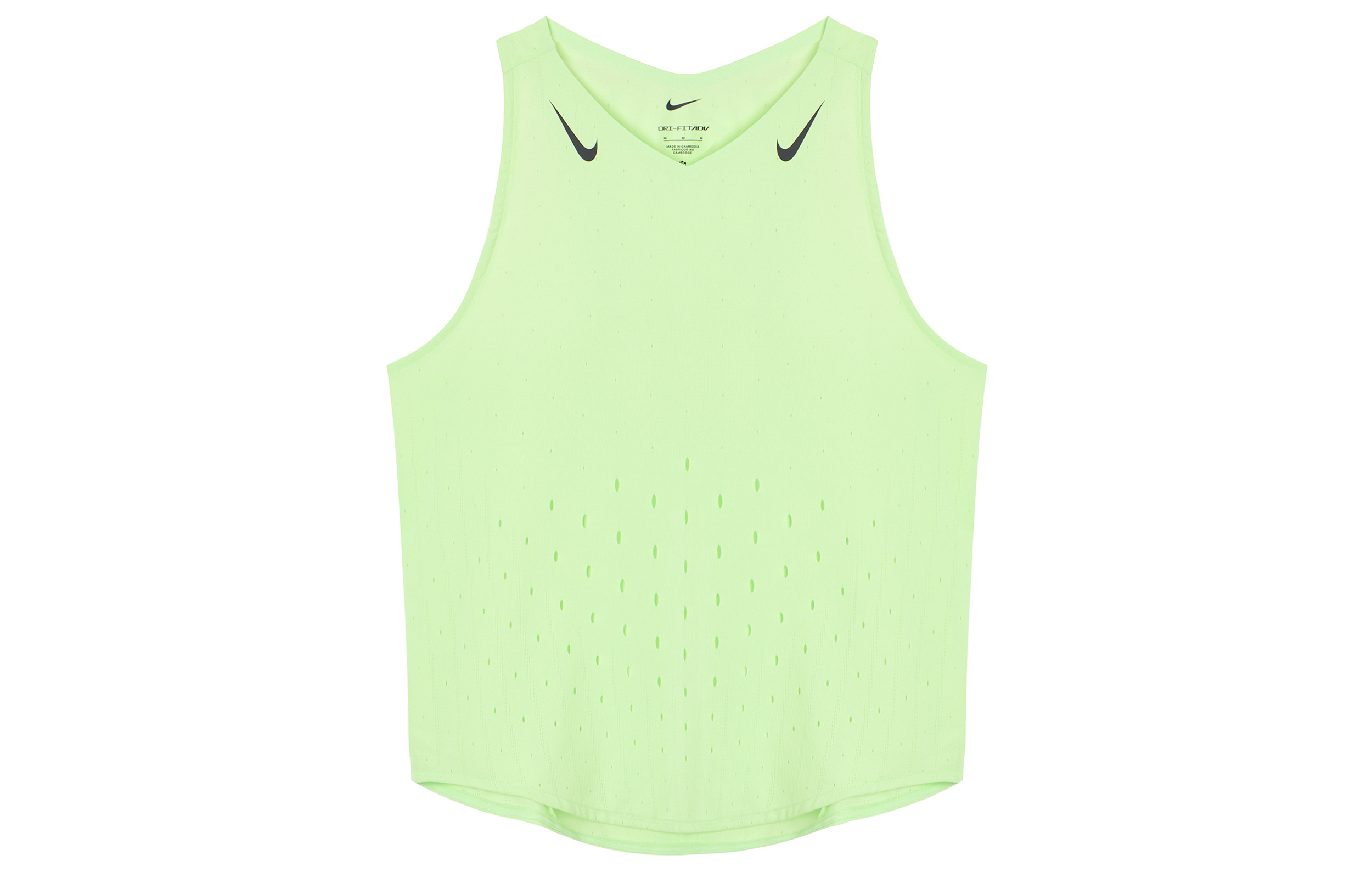 (Women) Nike AEROSWIFT Running Tank Top Steam Green - Plain Logo Design FN2504-376