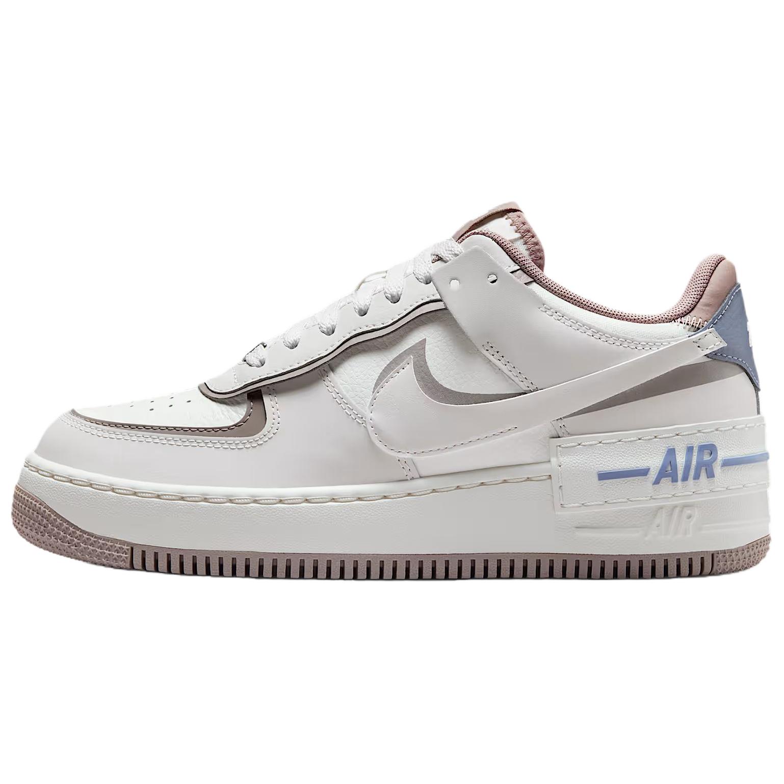 (Women) Nike AF1 Shadow Sneakers Beige Leather Cushioning Comfortable Casual Shoes IO7594-101