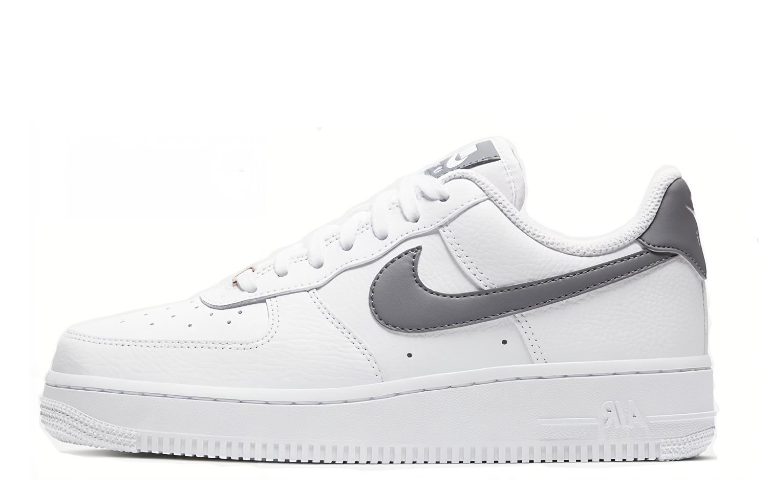 Buy 耐吉空軍一號低筒 灰鈎 低幫 女板鞋 白色