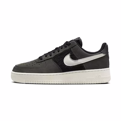(W) Nike Air Force 1 'Faux Fur - Black Light Bone'
