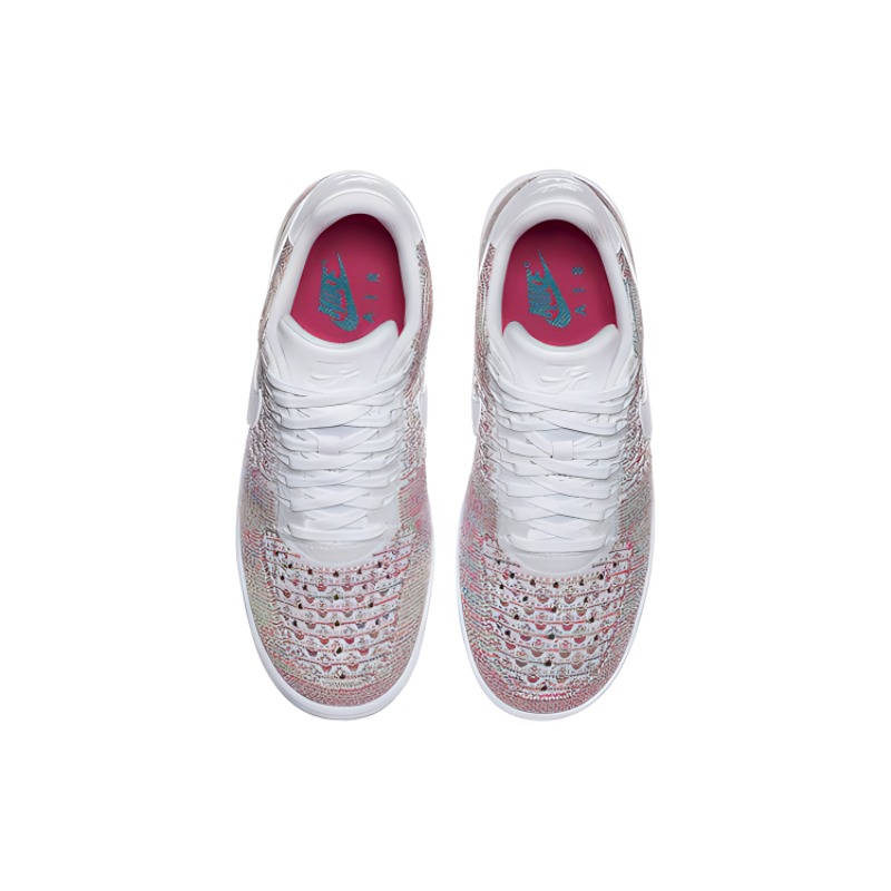 Shop Nike Air Force 1 Flyknit Low 防滑耐磨 低幫 板鞋 女款 白粉