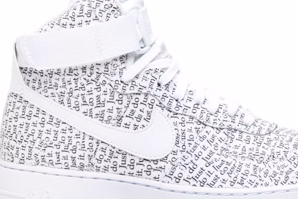 Nike air force 1 just do it white high best sale top