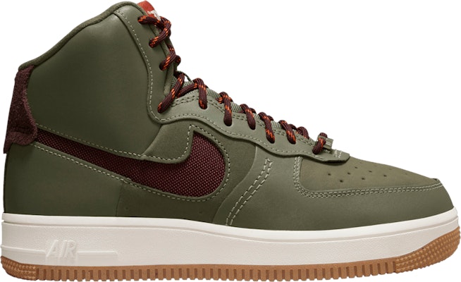 Burgundy air force ones high top hot sale