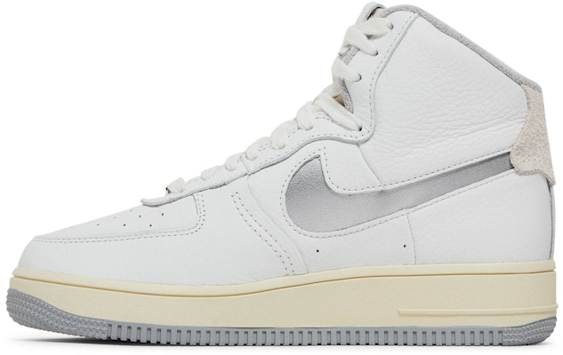 (Women) Nike Air Force 1 High Sculpt 'White Silver' DC3590-101 Lookbook (Women) Nike Air Force 1 High Sculpt 'White Silver' DC3590-101