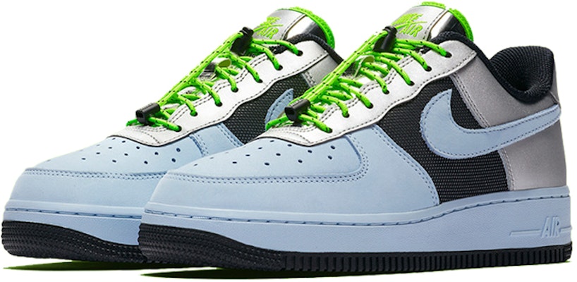 耐吉 (Nike) Air Force 1 低帮 雾霾蓝电光银 黑 银 女款 板鞋 Lookbook 耐吉 (Nike) Air Force 1 低帮 雾霾蓝电光银 黑 银 女款 板鞋