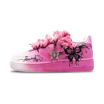 (W) Nike Air Force 1 Low 'Gothic Butterfly and Rose Gradient Splatter'