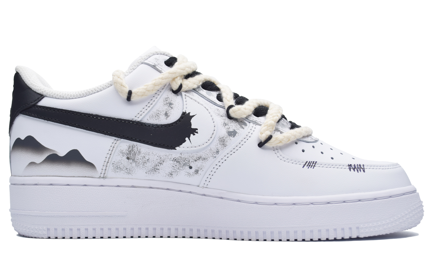 Order 【訂製球鞋】Nike Air Force 1 Low 見山 木木 中國風 簡約 百搭 水墨畫 防滑耐磨 低幫 板鞋 女款 黑白