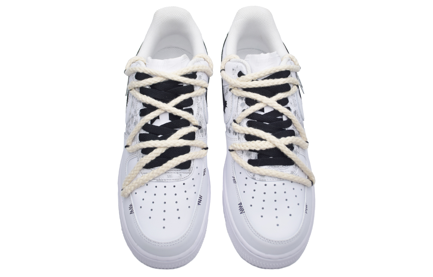 Shop 【訂製球鞋】Nike Air Force 1 Low 見山 木木 中國風 簡約 百搭 水墨畫 防滑耐磨 低幫 板鞋 女款 黑白