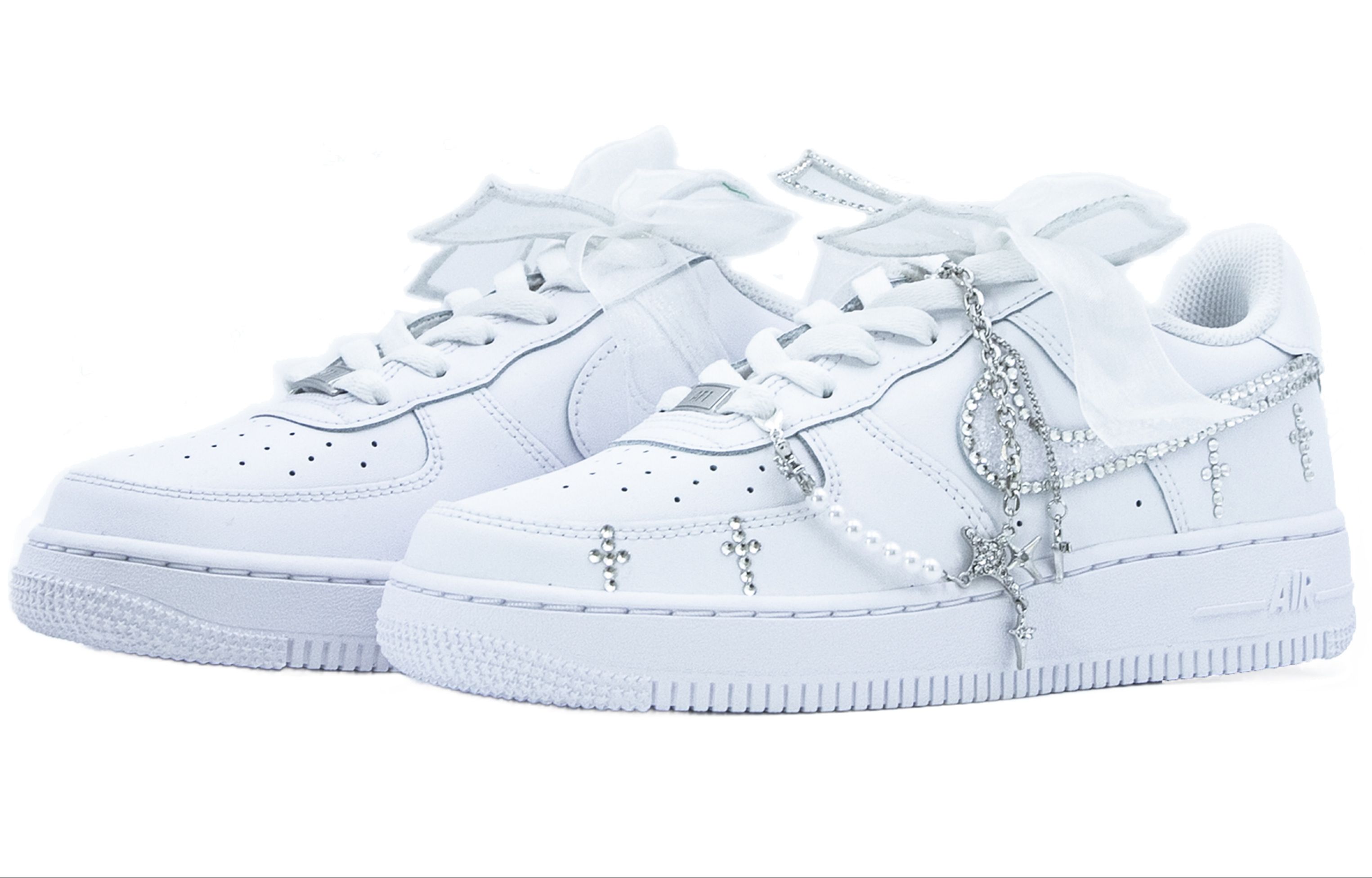 Shop (W) 나이키 에어포스1 로우 화이트 핑크 퍼플 '버터플라이 브라이덜' DD8959-100-466063