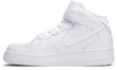 Lookbook (W) Nike Air Force 1 Mid 07 Leather 'Triple White' Putih Serba 366731-100