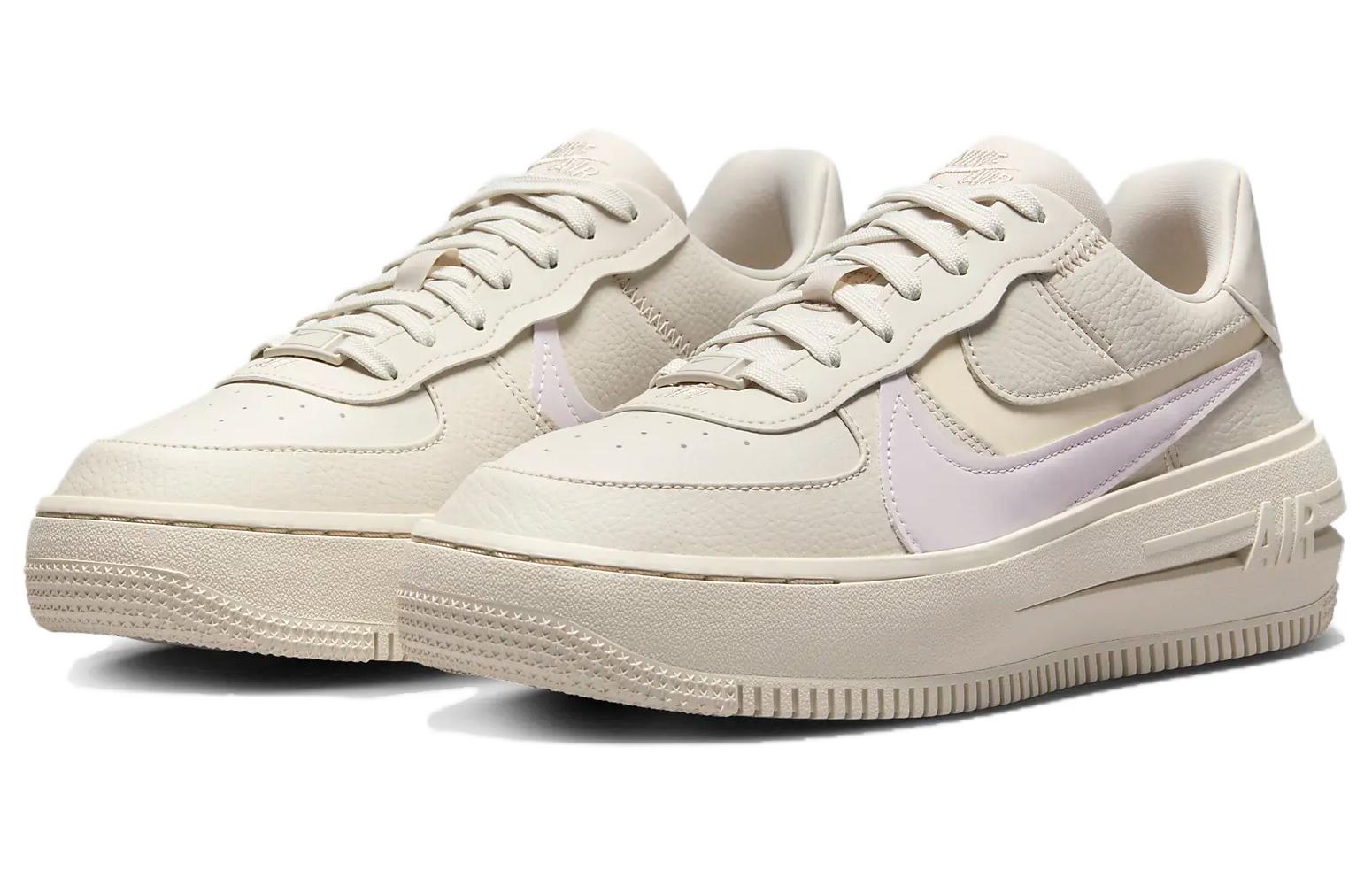 Lookbook Nike Air Force 1 PLT.AF.ORM 舒適百搭 減震耐磨 低筒 板鞋 女款 象牙色