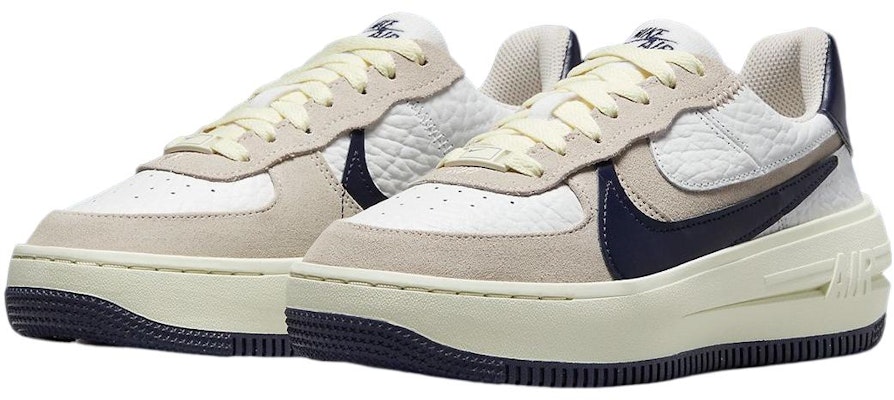 (Women) Nike Air Force 1 PLT.AF.ORM 'Summit White Navy' FB8481-100 Lookbook (Women) Nike Air Force 1 PLT.AF.ORM 'Summit White Navy' FB8481-100