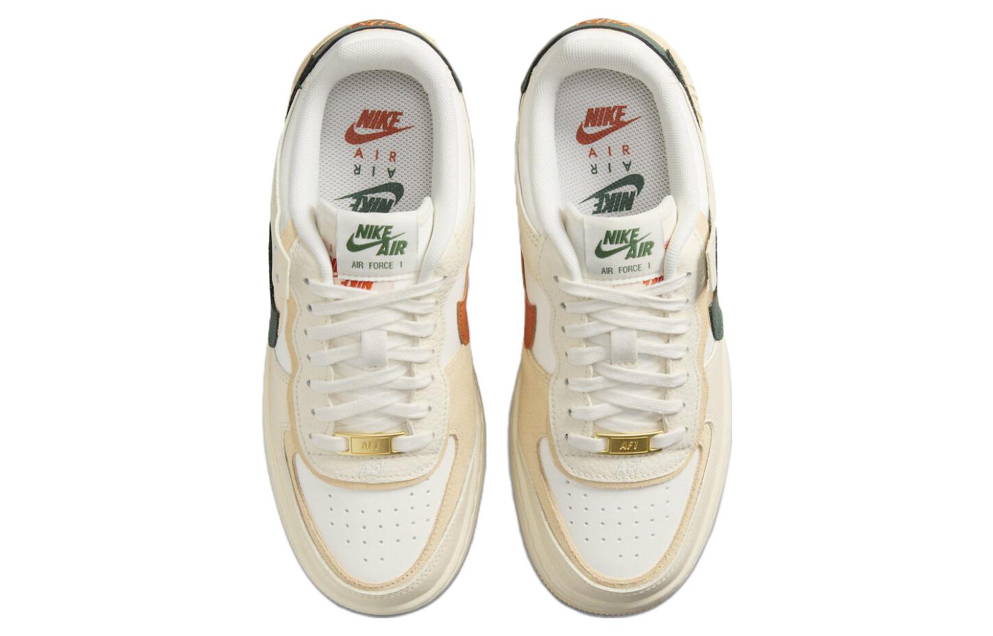 Shop 耐吉 Air Force 1 低筒 女款 經典運動鞋 白綠橙