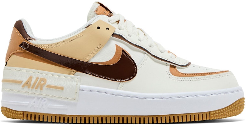 (W) Nike Air Force Shadow 'Sail Flax Sesame' Wanita Pria Sneakers DZ1847-106