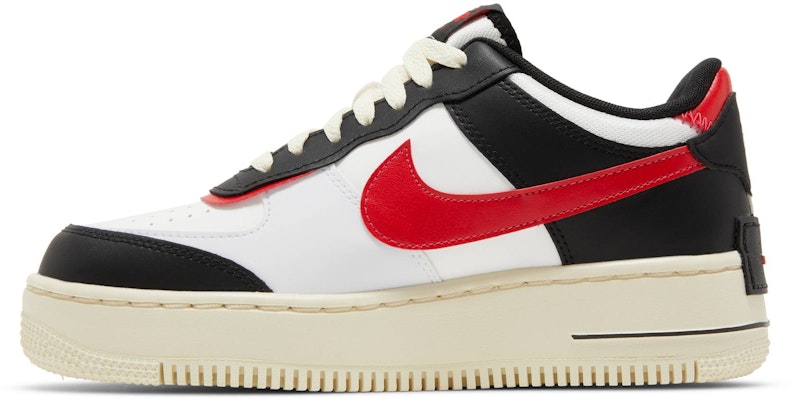 Nike air force 1 2025 black white and red