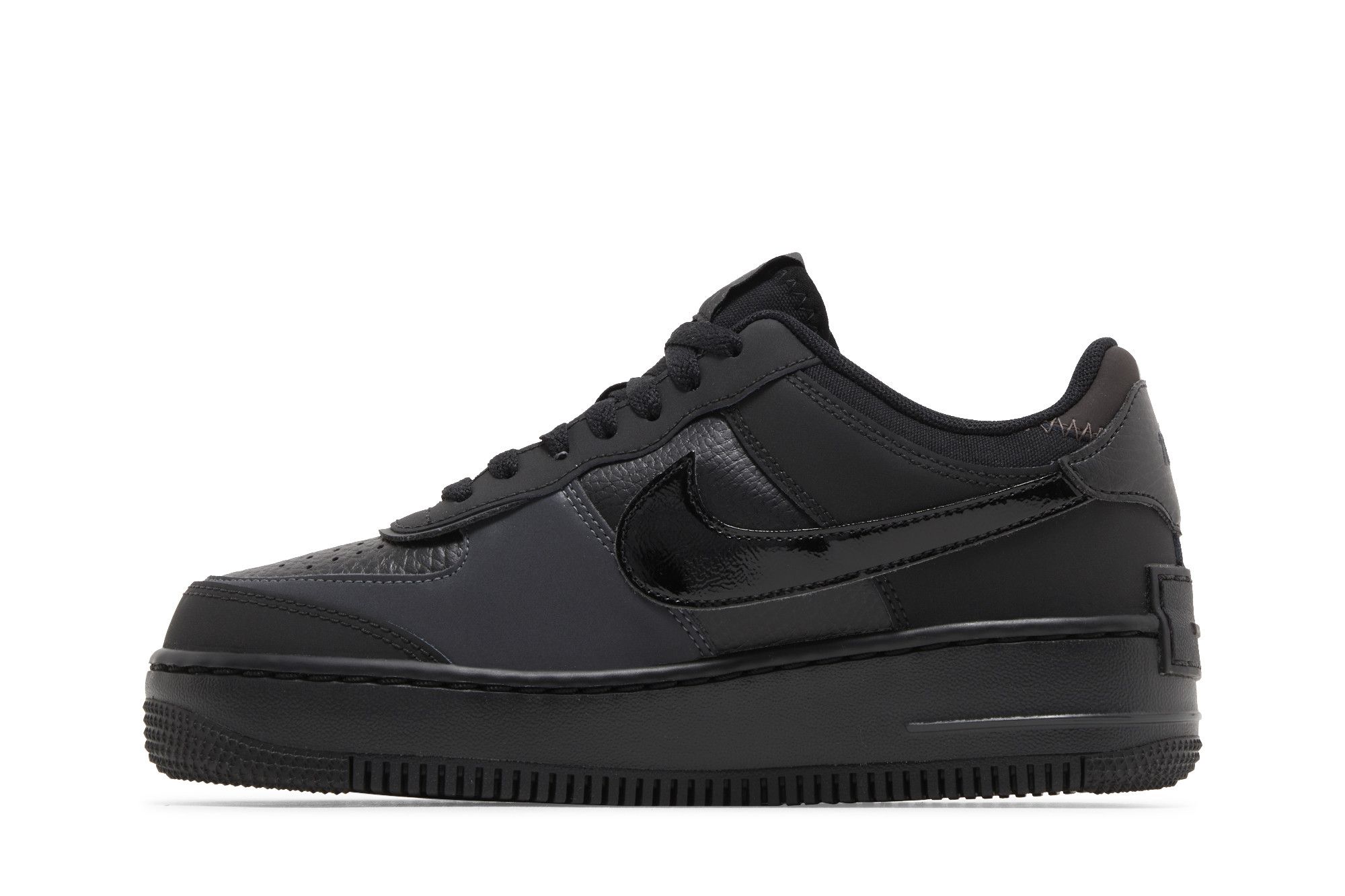 Shop (W) Nike Air Force 1 Shadow 'Triple Black' Zapatillas Negras Total. FB7582-001