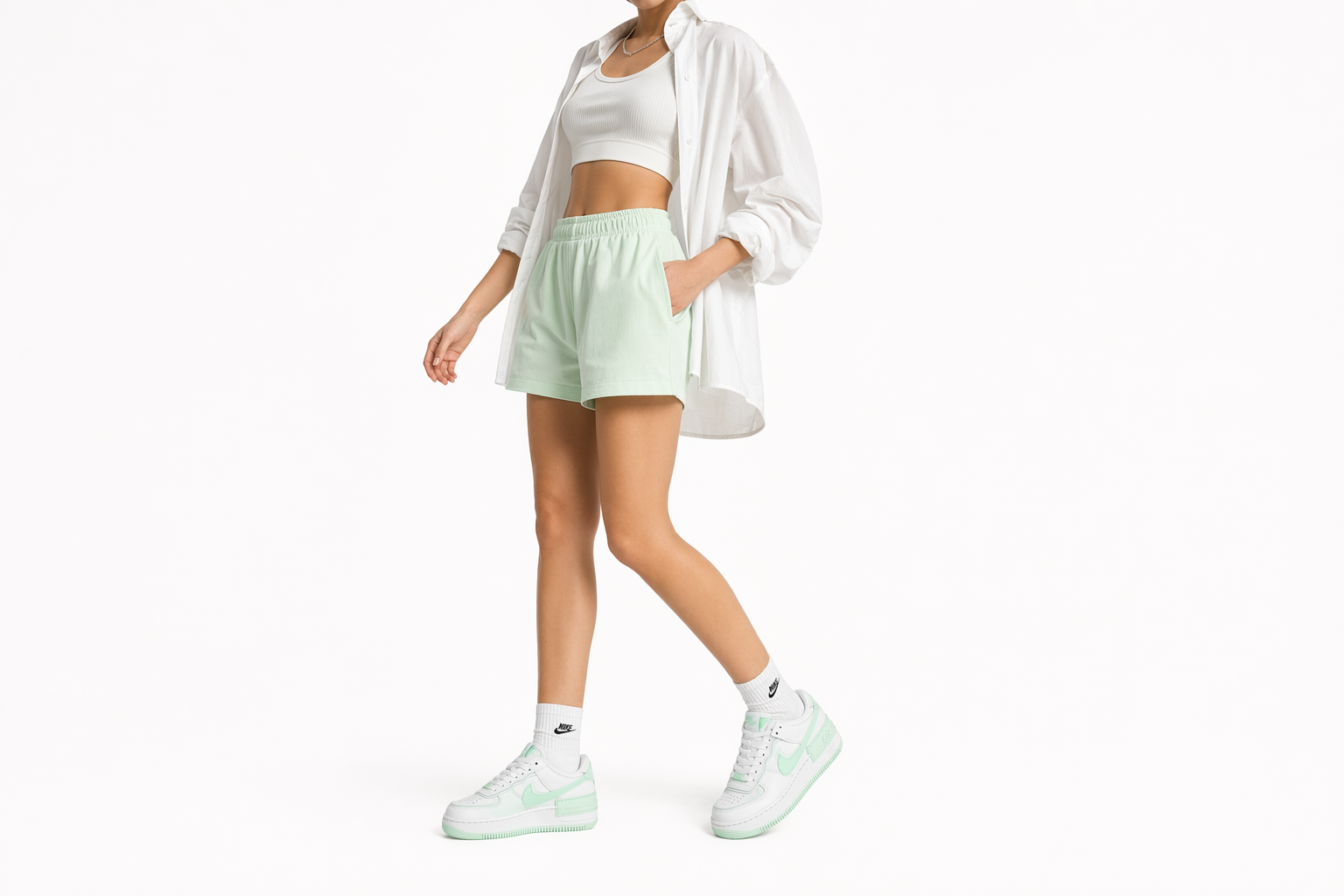 Order (W) Nike Air Force 1 Shadow ''Weiß Barely Green''. FZ3773-100