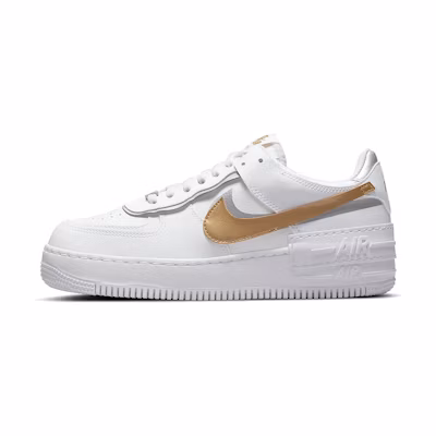 (W) Nike Air Force 1 Shadow 'White Metallic Gold'
