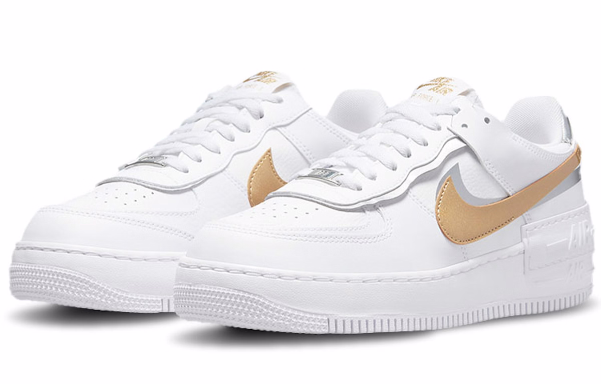 (Women) Nike Air Force 1 Shadow 'White Metallic Gold' DM3064-100