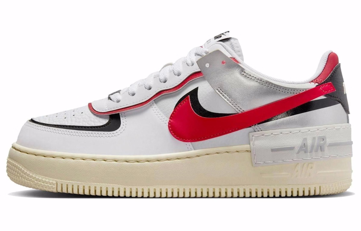 (Women) Nike Air Force 1 Shadow 'White Red Metallic Silver'