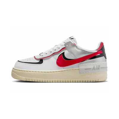 (W) Nike Air Force 1 Shadow 'White Red Metallic Silver'