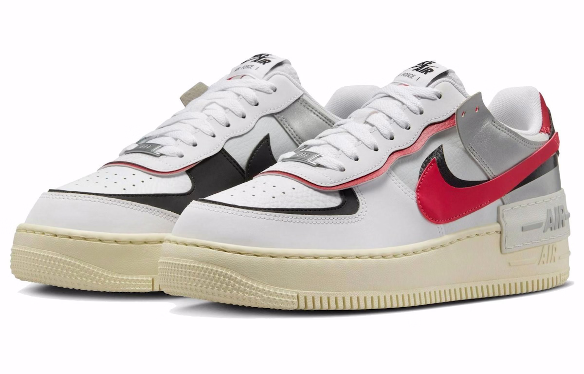 (Women) Nike Air Force 1 Shadow 'White Red Metallic Silver'