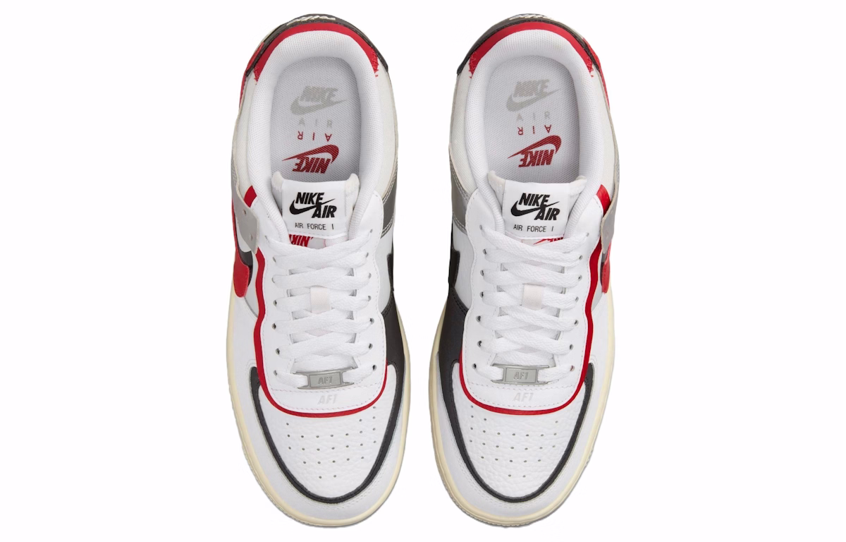 (Women) Nike Air Force 1 Shadow 'White Red Metallic Silver'