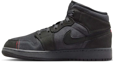 (Youth) Nike Air Jordan 1 Mid Black High-Top Durable Skate Shoes FQ7742-001 (Youth) Nike Air Jordan 1 Mid Black High-Top Durable Skate Shoes FQ7742-001