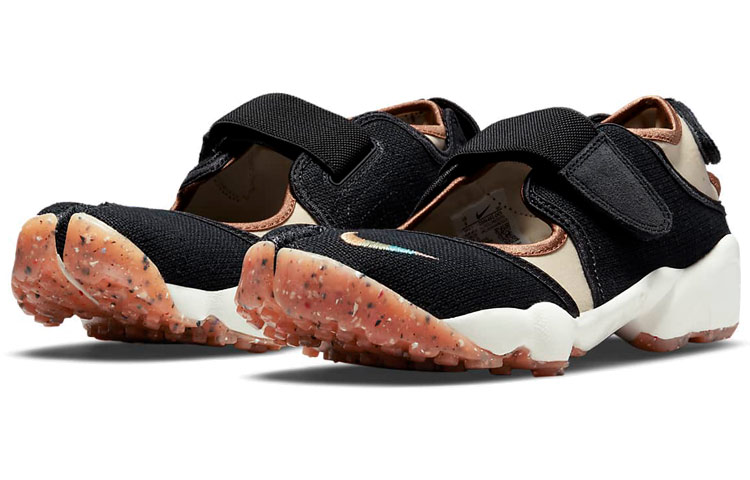 (W) Nike Air Lift Shock Absorption Wear-Resistant Low Top Sports Black Sandals 'Black' 圖 3