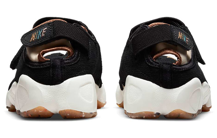 (W) Nike Air Lift Shock Absorption Wear-Resistant Low Top Sports Black Sandals 'Black' 圖 5