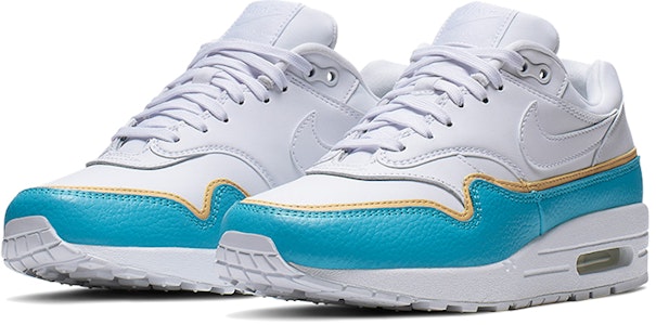 Nike Air Max 1 SE 復古氣墊緩震運動 低筒 跑步鞋 女款 白藍 Lookbook Nike Air Max 1 SE 復古氣墊緩震運動 低筒 跑步鞋 女款 白藍