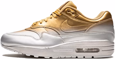 (Women) Nike Air Max 1 LX Metallic Gold Metallic Platinum 917691-700 (Women) Nike Air Max 1 LX Metallic Gold Metallic Platinum 917691-700