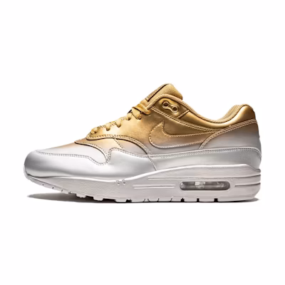 (W) Nike Air Max 1 LX Metallic Gold Metallic Platinum