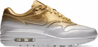 (Women) Nike Air Max 1 LX Metallic Gold Metallic Platinum 917691-700 (Women) Nike Air Max 1 LX Metallic Gold Metallic Platinum 917691-700