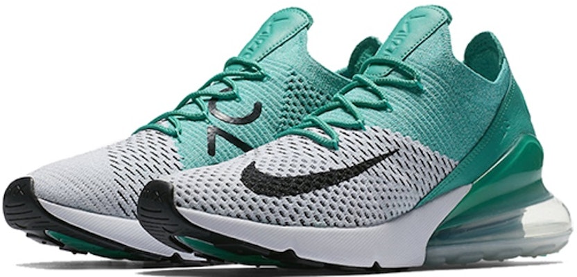 (Women) Nike Air Max 270 Flyknit 'Clear Emerald' AH6803-300 Lookbook (Women) Nike Air Max 270 Flyknit 'Clear Emerald' AH6803-300