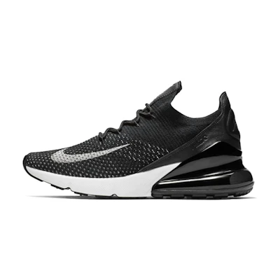 (W) Nike Air Max 270 Flyknit Black White