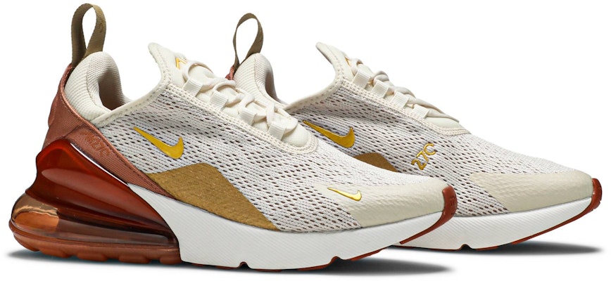Nike air max 270 light cream metallic hot sale gold