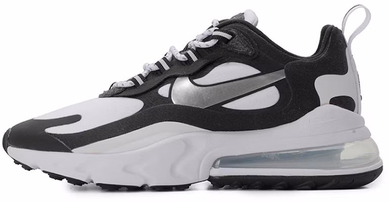 Women Nike Air Max 270 React Black White Stitching CQ4805 101