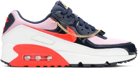 (W) Nike Air Max 90 'Cuban Link - Biru Tua Merah Muda' CZ8099-100 Buy (W) Nike Air Max 90 'Cuban Link - Biru Tua Merah Muda' CZ8099-100