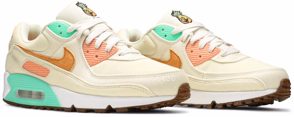 (W) Nike Air Max 90 'Happy Pineapple' Lelaki Wanita Kasut Mesh Buah Nanas Gembira DC5211-100 Cheap (W) Nike Air Max 90 'Happy Pineapple' Lelaki Wanita Kasut Mesh Buah Nanas Gembira DC5211-100