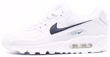 (Women) Nike Air Max 90 Low-Top White/Blue DH1316L-101 (Women) Nike Air Max 90 Low-Top White/Blue DH1316L-101
