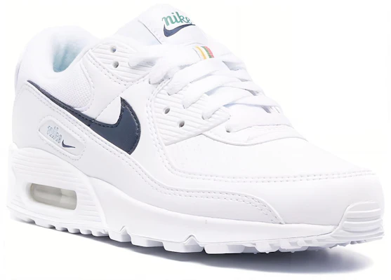 (W) Nike Air Max 90 Basse Blanc/Bleu DH1316L-101 Lookbook (W) Nike Air Max 90 Basse Blanc/Bleu DH1316L-101