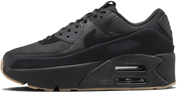 耐吉 Air Max 90 LV8 女性生活休閒鞋 黑色 舒適緩衝 厚底增高 減震防滑耐磨 低幫 Buy 耐吉 Air Max 90 LV8 女性生活休閒鞋 黑色 舒適緩衝 厚底增高 減震防滑耐磨 低幫