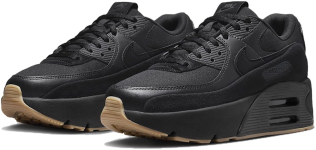 耐吉 Air Max 90 LV8 女性生活休閒鞋 黑色 舒適緩衝 厚底增高 減震防滑耐磨 低幫 Lookbook 耐吉 Air Max 90 LV8 女性生活休閒鞋 黑色 舒適緩衝 厚底增高 減震防滑耐磨 低幫