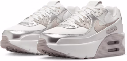 Details for (Women) Nike Air Max 90 LV8 'Summit White Bust Gray Metallic Platinum' IB0170-101